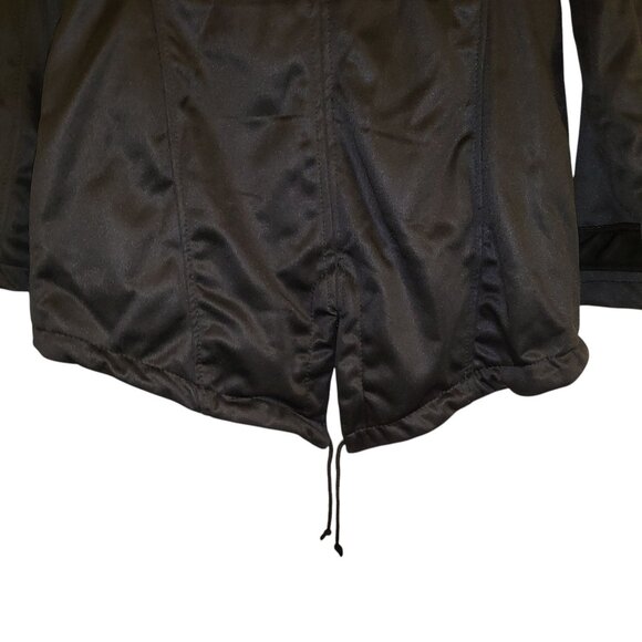 YOKI | Black Anorak Zipper Trim 100% Polyester Rain Coat XL - Picture 9 of 14